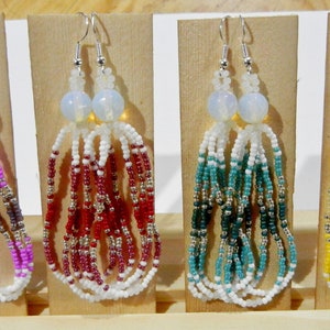 Classic Seed Bead Earrings with Moonstones Earrings