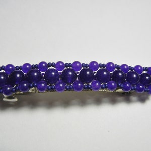 Purple Stone Barrette, Large Size hair piece.
