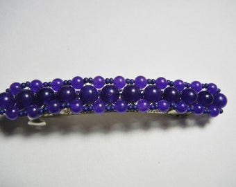 Purple Stone Barrette, Large Size hair piece.