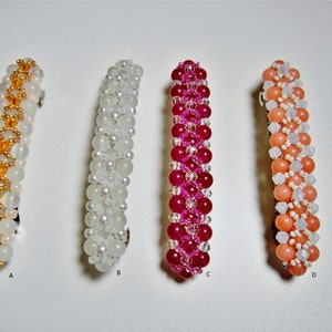 Large Sized Beaded Barrettes,  made with Gem Stones, Crystals and Glass.