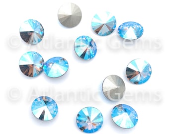 Black Diamond Shimmer 12mm Swarovski 1122 Rivoli  - 12 pcs