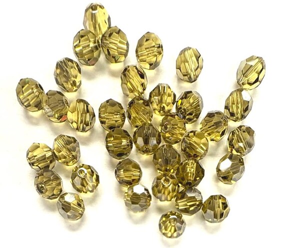Light Topaz Satin 6mm Swarovski 5000 Round Beads - 36pcs - Etsy