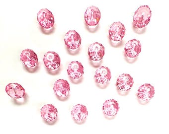 Contas Briolette Swarovski 5040 Rosa Claro 8 mm - 18 unidades