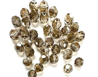 Crystal Bronze Shade 8mm Swarovski 5000 Round Beads - 18 pcs