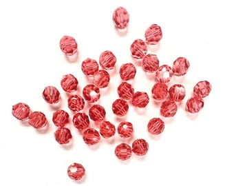 Padparadscha 6mm Swarovski 5000 Round Beads  - 36pcs