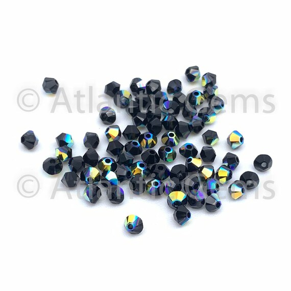 ジェットAB 3mm スワロフスキー 5328 バイコーン - 72個 - Etsy 日本