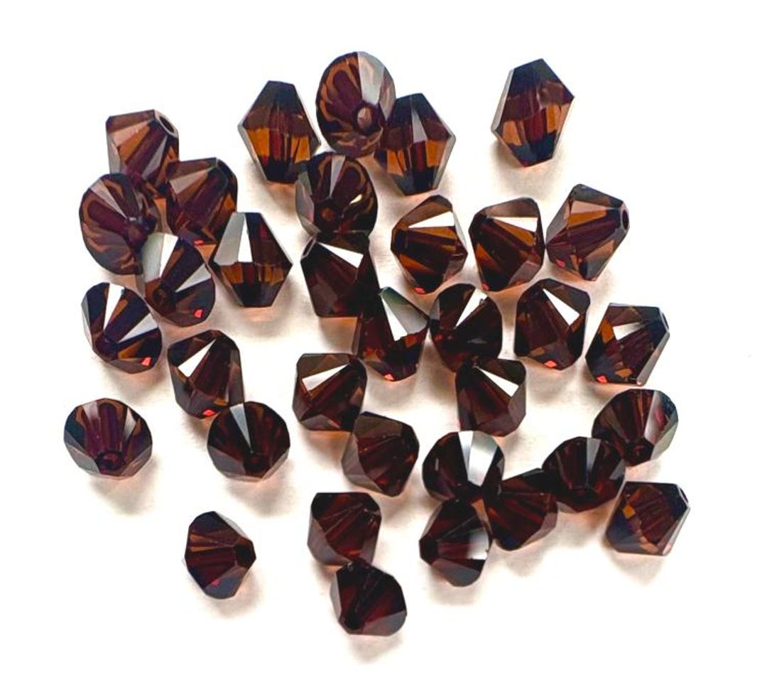 Smoked Amber 3mm Swarovski 5328 Bicone - 72pcs - Etsy