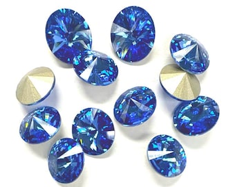 Ice Blue 14mm Swarovski 1122 Rivoli  - 12 pcs