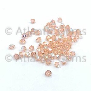 Light Peach AB 6mm EuroCrystal 5328 Bicone - 36pcs