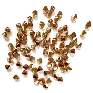 Crystal Metallic Sunshine 2X 4mm EuroCrystal 5328 Bicone  - 72pcs