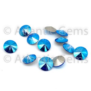 Sapphire Shimmer 12mm EuroCrystal 1122 Rivoli  - 12 pcs