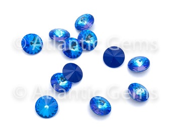 Crystal Royal Blue DeLite 12mm Swarovski 1122 Rivoli - 12 pcs