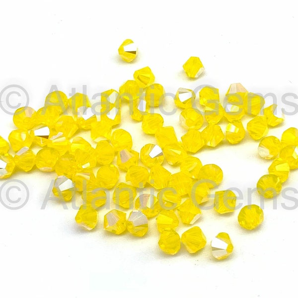 Yellow Opal Shimmer 3mm Swarovski 5328 Bicone  - 72pcs