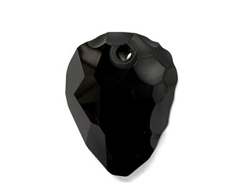 Jet 35 x 28mm Swarovski 6190 Rock Pendant (top drilled) - 1pc