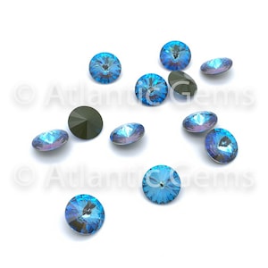 Crystal Army Green DeLite 12mm EuroCrystal 1122 Rivoli - 12 pcs