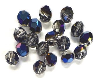 Crystal Metallic Blue 8mm Swarovski 5000 Round Beads - 18 pcs