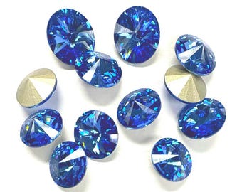 Ice Blue 12mm Swarovski 1122 Rivoli  - 12 pcs
