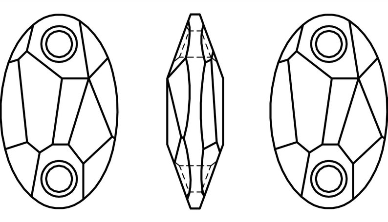 Crystal 2 pcs Clear 28mm x 17mm Swarovski 3231 Owlet Sew-on Stone