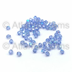 Light Sapphire Shimmer 3mm EuroCrystal 5328 Bicone  - 72pcs
