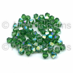 Fern Green AB 3mm EuroCrystal 5328 Bicone  - 72pcs