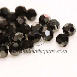 Jet Hematite 4mm Swarovski 5000 Round Beads  - 48pcs