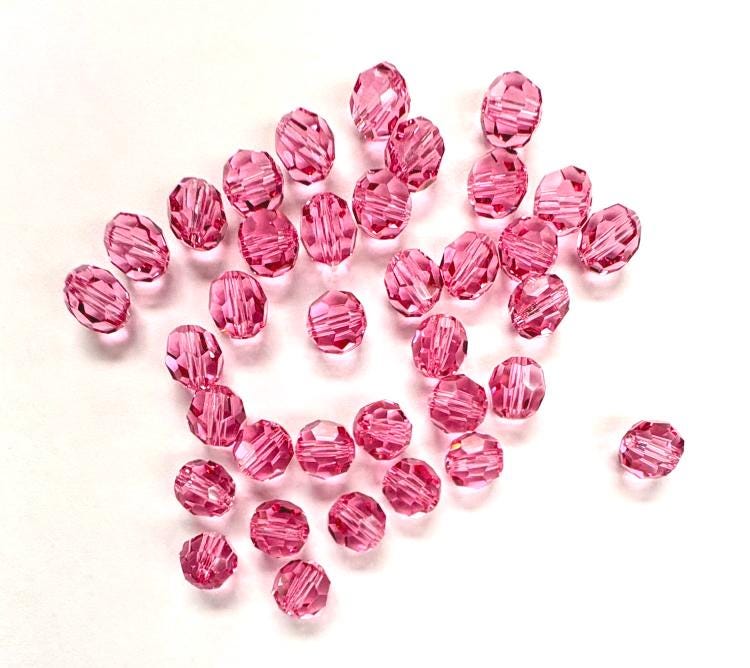 ローズ 4 mm スワロフスキー 5000 ラウンドビーズ - 48個 - Etsy 日本