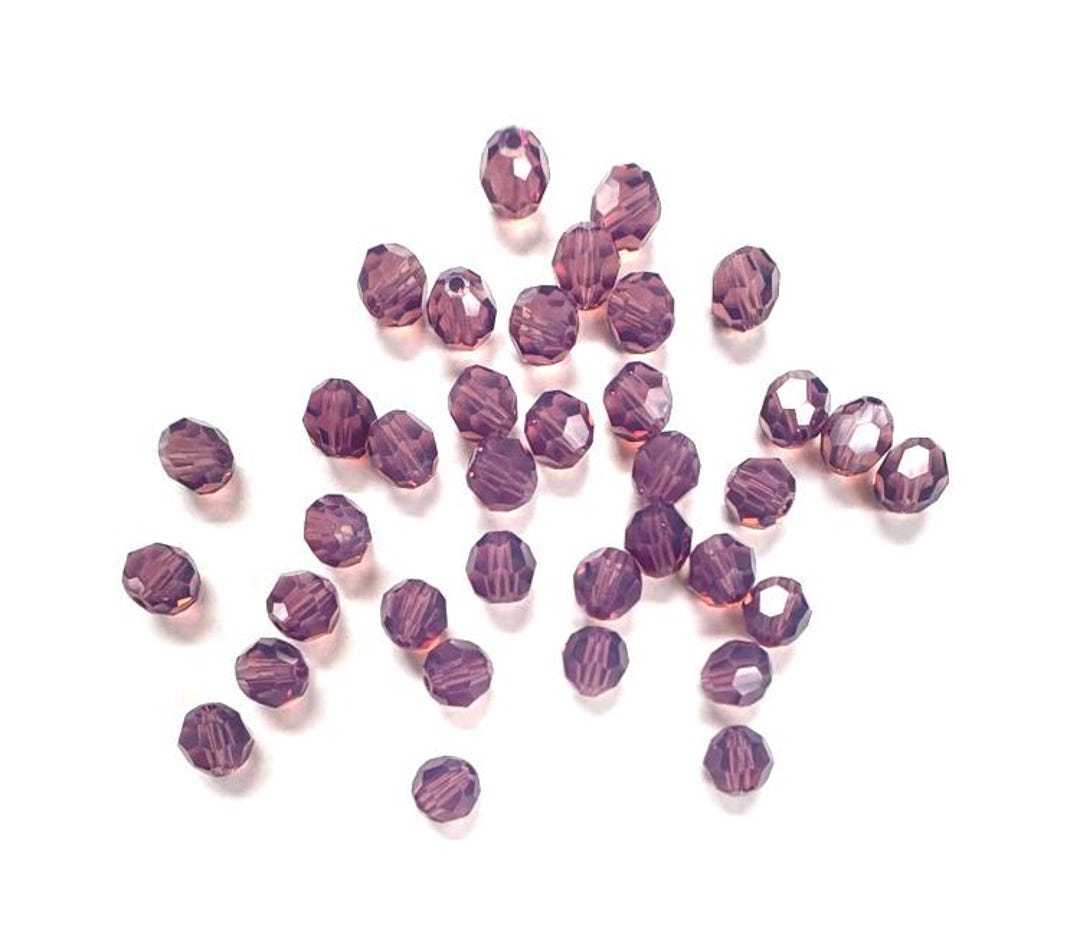 シクラメンオパール 4mm スワロフスキー 5000 ラウンドビーズ - 48個 