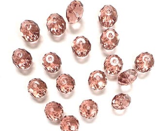 Contas Briolette Swarovski 5040 Blush Rose 8 mm - 18 unidades