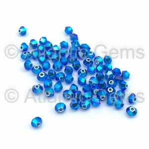 Capri Blue AB 2X 3mm EuroCrystal 5328 Bicone  - 72pcs