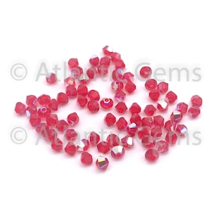 Light Siam AB 5mm Swarovski 5328 Bicone  - 72pcs