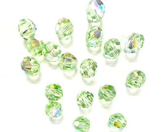 Chrysolite AB 8mm Swarovski 5000 Round Beads  - 18pcs