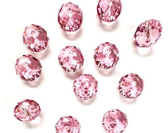 Contas Briolette Swarovski 5040 Light Rose 12 mm - 12 unidades