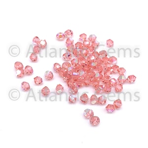 Rose Peach AB 6mm EuroCrystal 5328 Bicone  - 36pcs