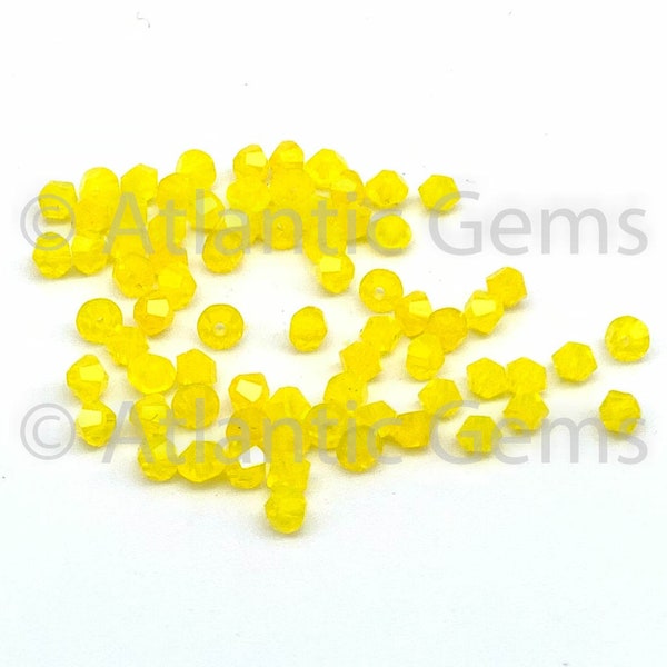 Yellow Opal 4mm Swarovski 5328 Bicone  - 72pcs