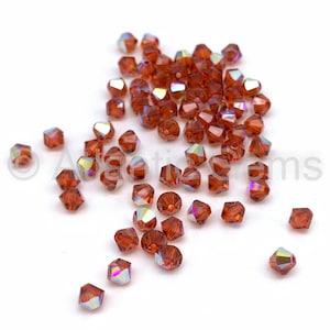 Indian Red AB 4mm Swarovski 5328 Bicone  - 72pcs