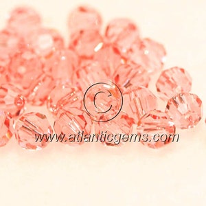 Light Rose 4mm Swarovski 5000 Round Beads  - 48pcs