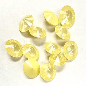 Crystal Soft Yellow Ignite 12mm EuroCrystal 1122 Rivoli  - 12 pcs
