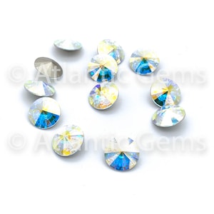 Crystal AB - Aurora Borealis 12mm EuroCrystal 1122 Rivoli  - 12 pcs