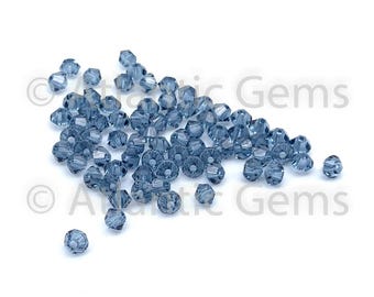 Denim Blue 6mm Swarovski 5328 Bicone Bead - 36pcs
