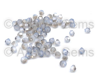 White Opal Satin 4mm Swarovski 5301 Bicone  - 72pcs