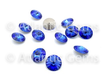 Sapphire 12mm Swarovski 1122 Rivoli  - 12 pcs