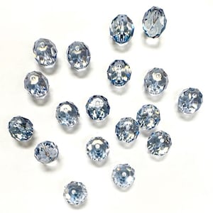 Crystal Blue Shade 8mm Swarovski 5040 Briolette Beads  - 18pcs