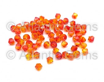 Fire Opal 6mm EuroCrystal 5328 Bicone - 36pcs