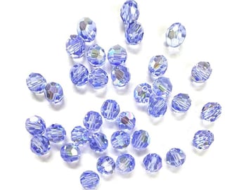 Light Sapphire AB 8mm Swarovski 5000 Round Beads - 18pcs