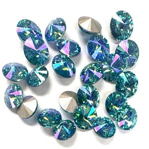 Light Turquoise Glacier Blue AMC SS39 EuroCrystal 1122 Rivoli  - 24 pcs