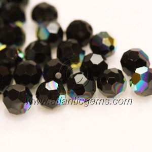 Jet AB 6mm Swarovski 5000 Round Beads  - 36pcs