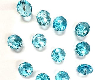 Light Turquoise 12mm Swarovski 5040 Briolette Beads  - 12pcs