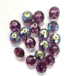 Amethyst AB 8mm Swarovski 5040 Briolette Beads  - 18pcs