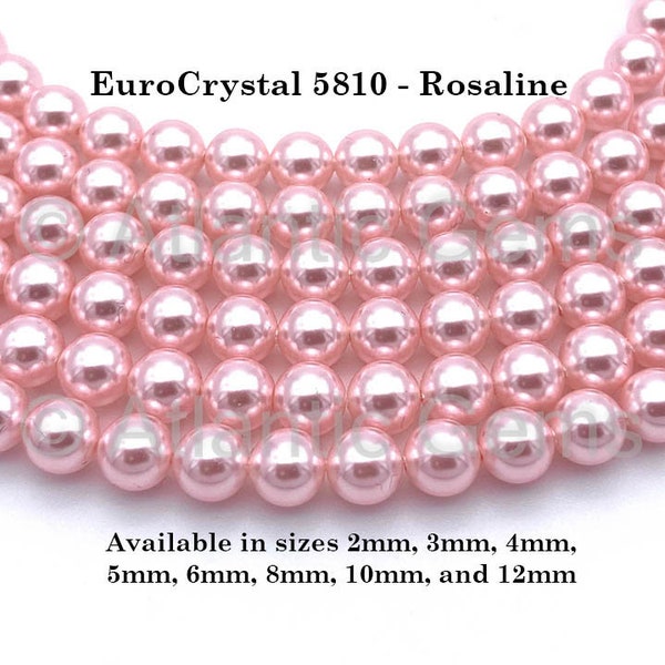 Rosaline EuroCrystal 5810 Round Pearls - 2mm, 3mm, 4mm, 5mm, 6mm, 8mm, 10mm, and 12mm