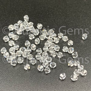 4mm Clear Swarovski Bicone Beads Xillian 144 Piece by Crystal Passions Distributor of Elements Crystals Made in Austria Xillion Cut 5328